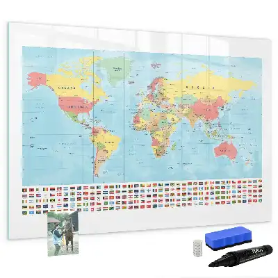 Magnetna suhobrisiva ploča geografska karta svijeta