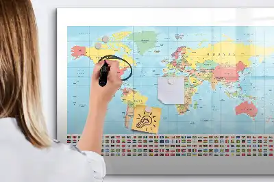 Magnetna suhobrisiva ploča geografska karta svijeta