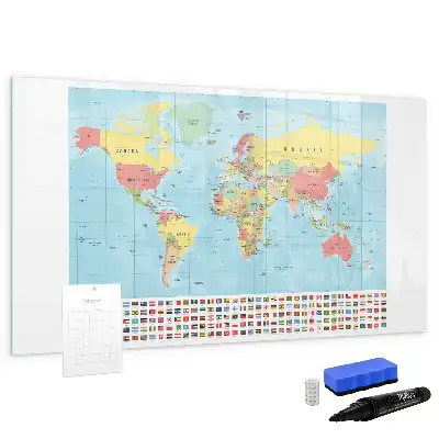 Magnetna suhobrisiva ploča geografska karta svijeta
