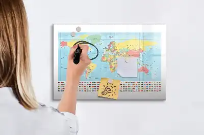Magnetna suhobrisiva ploča geografska karta svijeta