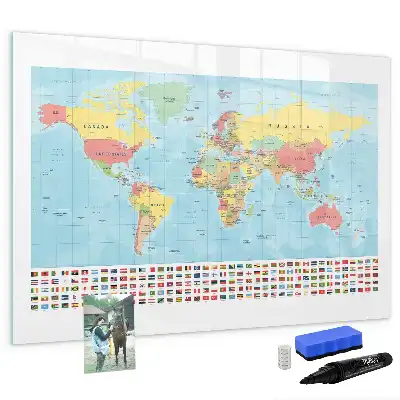 Magnetna suhobrisiva ploča geografska karta svijeta