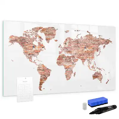 Magnetna ploča za pisanje motiva stare karte ispisane na cigli