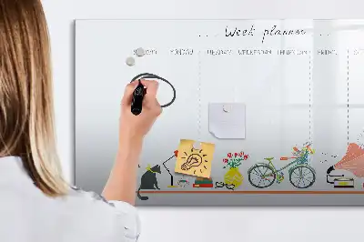 Tjedni planer magnetna suhobrisiva ploča