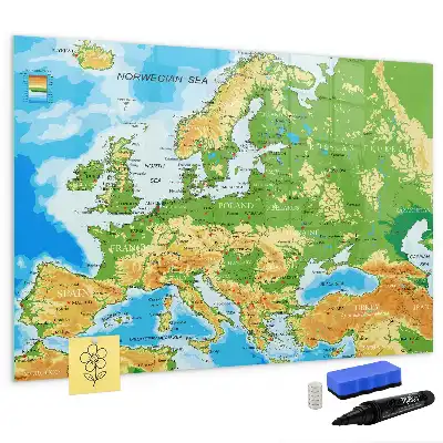 Geografska karta svijeta magnetna ploča za pisanje
