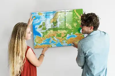 Geografska karta svijeta magnetna ploča za pisanje