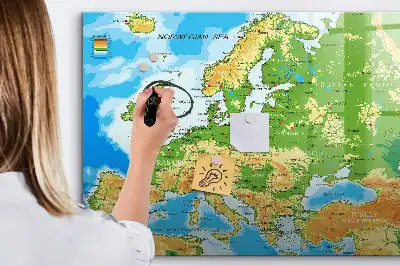 Geografska karta svijeta magnetna ploča za pisanje