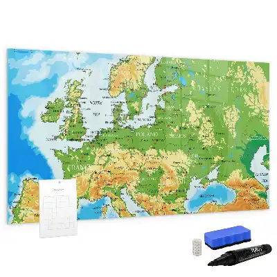 Geografska karta svijeta magnetna ploča za pisanje