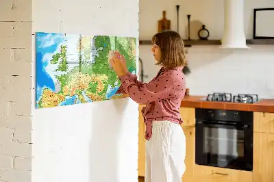 Geografska karta svijeta magnetna ploča za pisanje