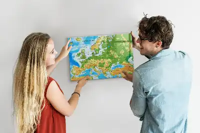 Geografska karta svijeta magnetna ploča za pisanje