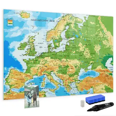 Geografska karta svijeta magnetna ploča za pisanje