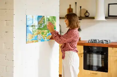 Geografska karta svijeta magnetna ploča za pisanje
