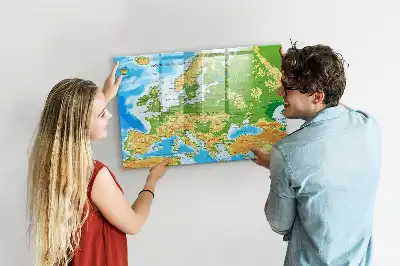 Geografska karta svijeta magnetna ploča za pisanje