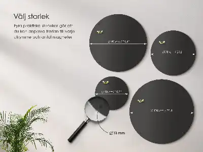 Magnetska ploča za magnete s putovanja okrugla crne boje
