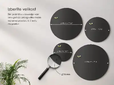 Magnetska ploča za magnete s putovanja okrugla crne boje