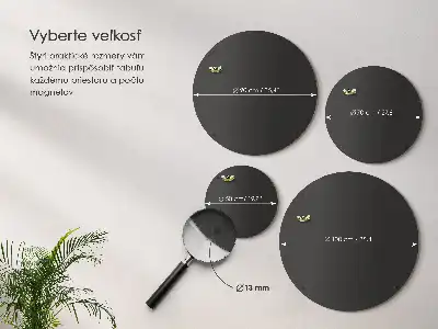 Magnetska ploča za magnete s putovanja okrugla crne boje