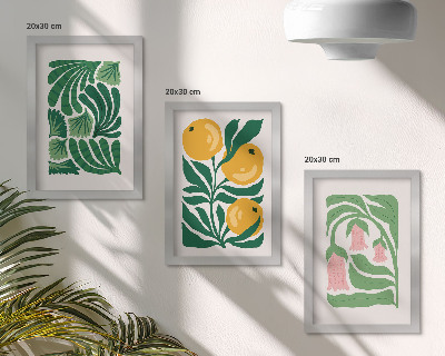 Zidna galerija slika Minimalistički biljni uzorci s plodovima i lišćem