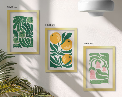 Zidna galerija slika Minimalistički biljni uzorci s plodovima i lišćem