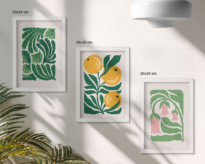 Zidna galerija slika Minimalistički biljni uzorci s plodovima i lišćem