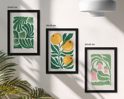 Zidna galerija slika Minimalistički biljni uzorci s plodovima i lišćem
