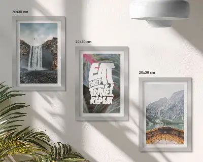 Zidna galerija slika s motivima vodopada, planina, putovanja, prirode, broda i vegetacije