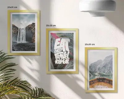 Zidna galerija slika s motivima vodopada, planina, putovanja, prirode, broda i vegetacije