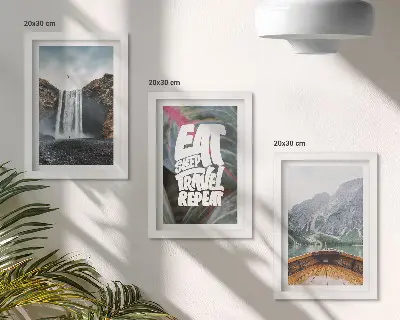 Zidna galerija slika s motivima vodopada, planina, putovanja, prirode, broda i vegetacije