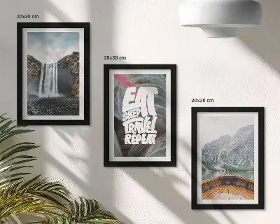 Zidna galerija slika s motivima vodopada, planina, putovanja, prirode, broda i vegetacije