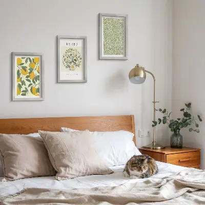 Zidna galerija slika s motivima limuna, bilja i lišća