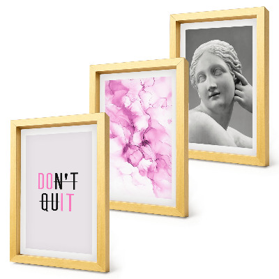 Set 3 slike u okviru Apstrakcija akvarela inspirira slogan drevna skulptura