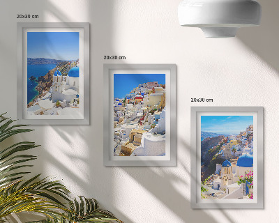 Zidna galerija slika Pogled na krajobraznu arhitekturu grada Oia na Santoriniju u Grčkoj