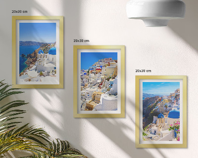 Zidna galerija slika Pogled na krajobraznu arhitekturu grada Oia na Santoriniju u Grčkoj