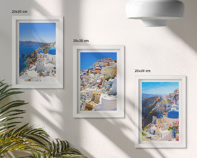 Zidna galerija slika Pogled na krajobraznu arhitekturu grada Oia na Santoriniju u Grčkoj