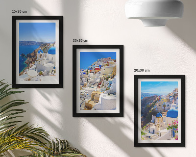 Zidna galerija slika Pogled na krajobraznu arhitekturu grada Oia na Santoriniju u Grčkoj