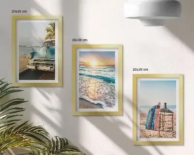 Komplet slika u okviru pogled na zalazak sunca nad morem u Miamiju