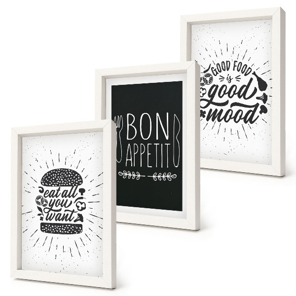 Zidna galerija slika Grafike sa sloganima o hrani i kulinarstvu