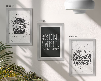Zidna galerija slika Grafike sa sloganima o hrani i kulinarstvu