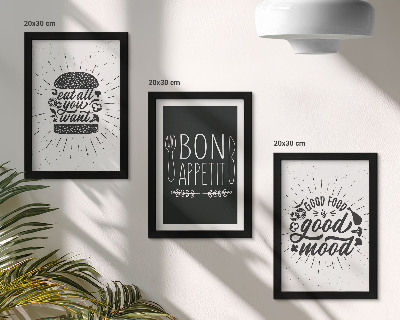 Zidna galerija slika Grafike sa sloganima o hrani i kulinarstvu