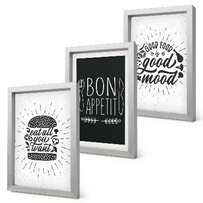 Zidna galerija slika Grafike sa sloganima o hrani i kulinarstvu