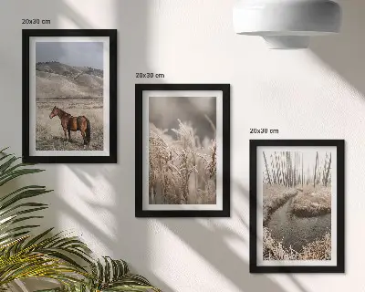 Zidna galerija slika konji u krajoliku s travom i zimskim potokom