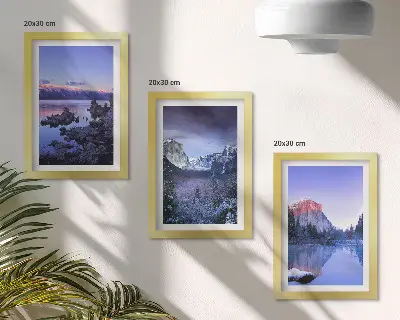 Zidna galerija slika planinski krajolici u sumrak s pogledom na vodu