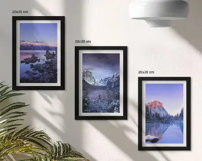 Zidna galerija slika planinski krajolici u sumrak s pogledom na vodu