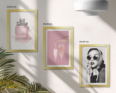 Set 3 slike u okviru Elegantni ženstveni dodaci u nijansama ružičaste