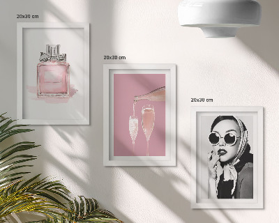 Set 3 slike u okviru Elegantni ženstveni dodaci u nijansama ružičaste