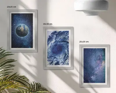 Zidna galerija slika motiv zemlje u svemiru s olujom i galaksijom zvijezda