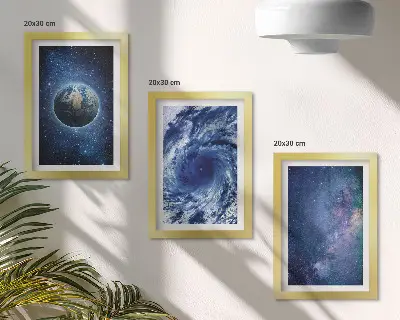 Zidna galerija slika motiv zemlje u svemiru s olujom i galaksijom zvijezda