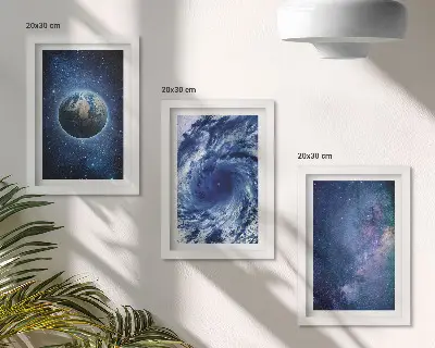 Zidna galerija slika motiv zemlje u svemiru s olujom i galaksijom zvijezda