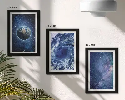 Zidna galerija slika motiv zemlje u svemiru s olujom i galaksijom zvijezda