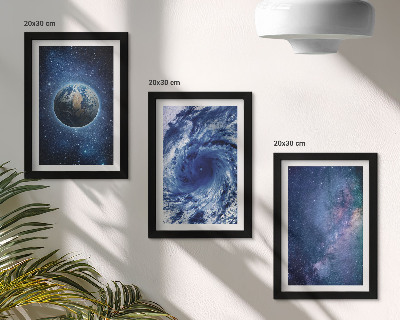 Zidna galerija slika Zemlja u svemiru, oluja i galaksija zvijezda