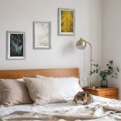 Set 3 slike u okviru s modernim geometrijskim uzorcima i prirodnim biljnim motivima