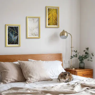 Set 3 slike u okviru s modernim geometrijskim uzorcima i prirodnim biljnim motivima